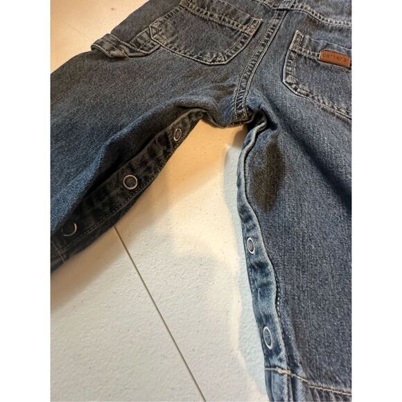 Carter's Infant Blue Denim Overalls Size 9 Months - Picture 3 of 5